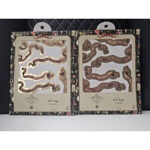 2 Pack of John Derian for Target 42CT Peel and Stick Christmas Ribbon Gift Tags